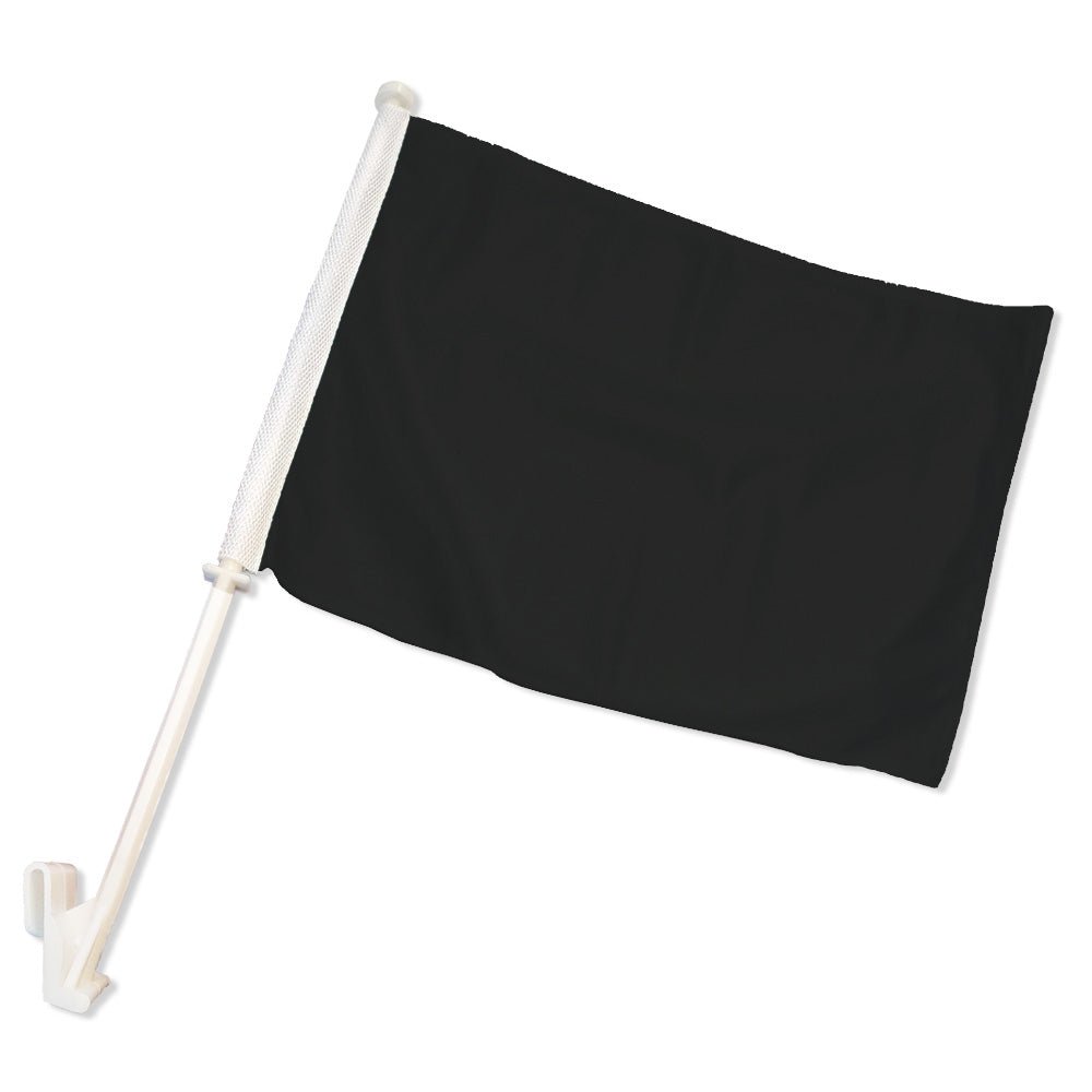 Black Solid Color Double - Sided Car Flag - Flags Importer