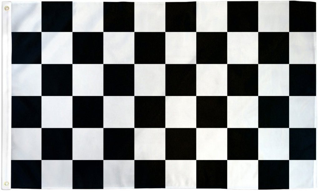 Black & White Checkered Flag 3x5ft Poly - Flags Importer