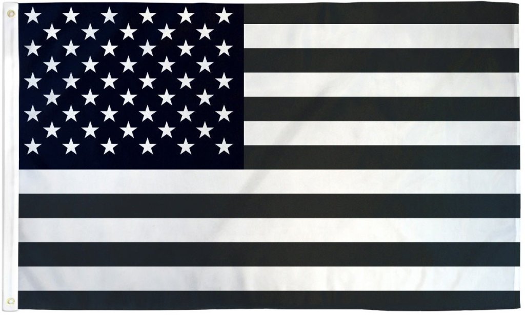 Black & White USA Flag 3x5ft Poly - Flags Importer