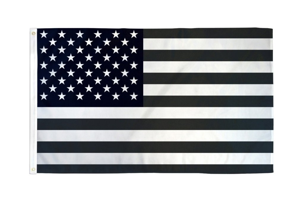 Black & White USA Flag 3x5ft Poly - Flags Importer