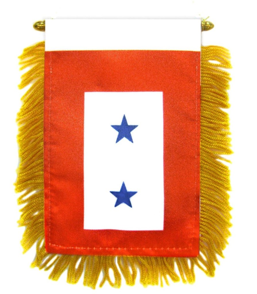 Blue Star Service (2 Star) Mini Banner - Flags Importer