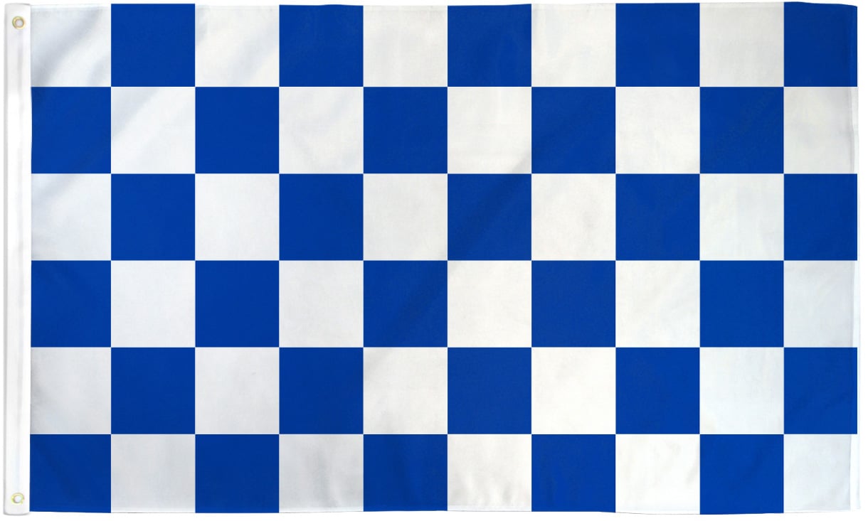 Blue & White Checkered Flag 2x3ft Poly - Flags Importer