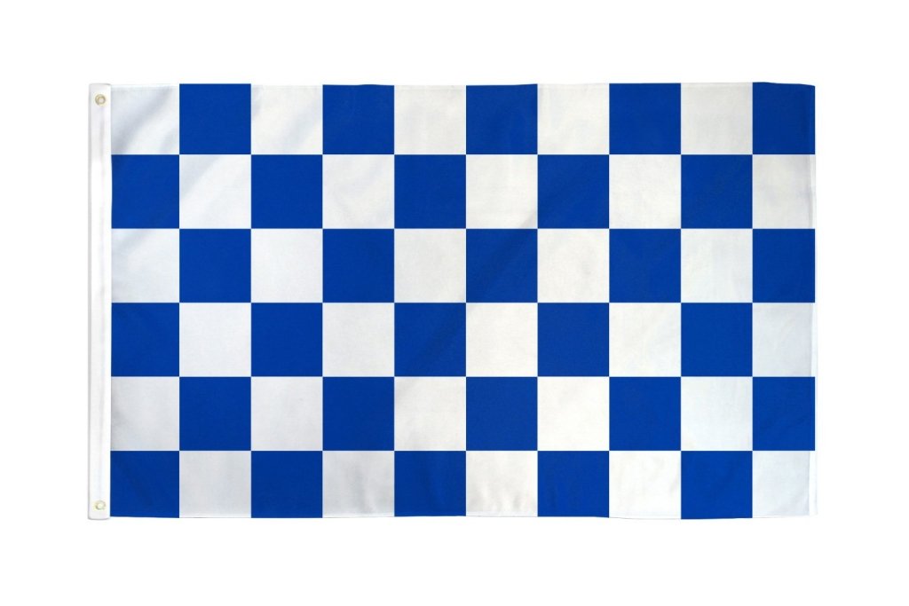 Blue & White Checkered Flag 2x3ft Poly - Flags Importer