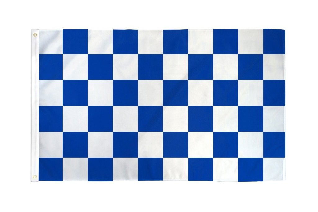 Blue & White Checkered Flag 3x5ft Poly - Flags Importer