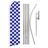 Blue & White Checkered Super Flag & Pole Kit - Flags Importer