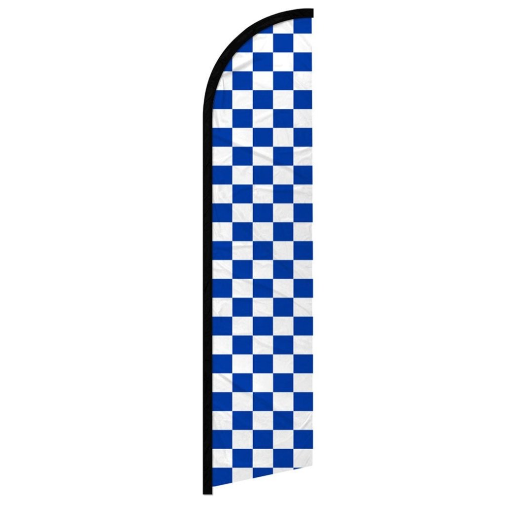 Blue & White Checkered Windless Banner Flag - Flags Importer