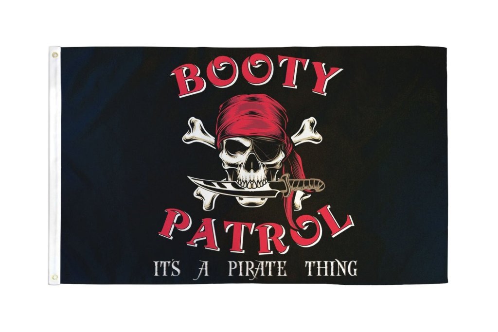 Booty Patrol Pirate Flag 3x5ft Poly - Flags Importer