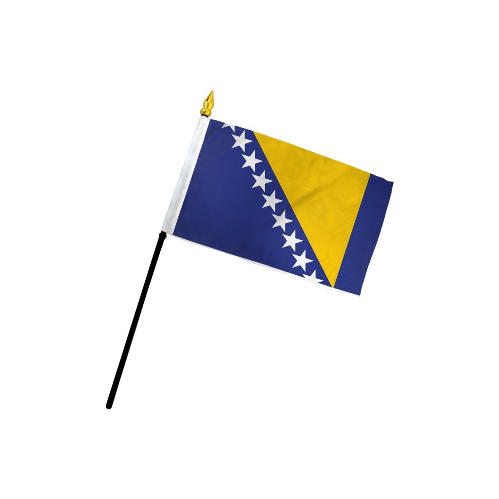 Bosnia & Herzegovina 4x6in Stick Flag - Flags Importer