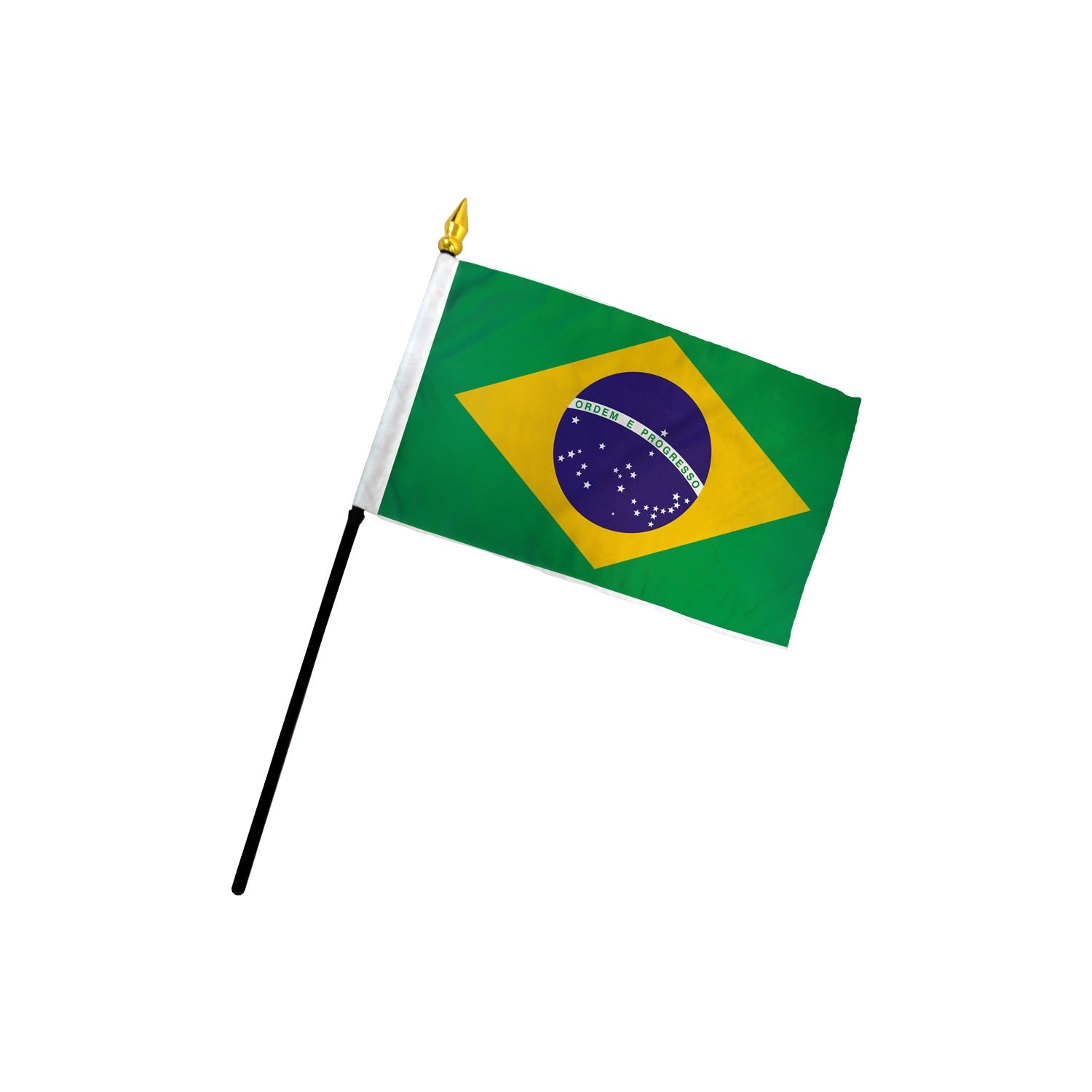 Brazil 4x6in Stick Flag - Flags Importer