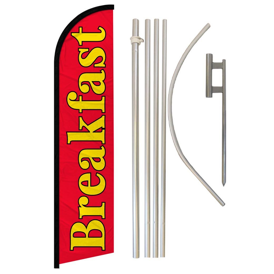 Breakfast Windless Banner Flag & Pole Kit - Flags Importer