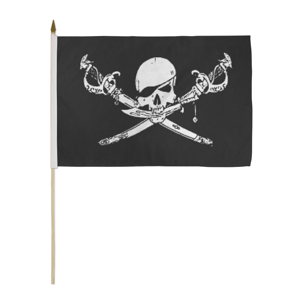 Brethren of the Coast Pirate 12x18in Stick Flag - Flags Importer