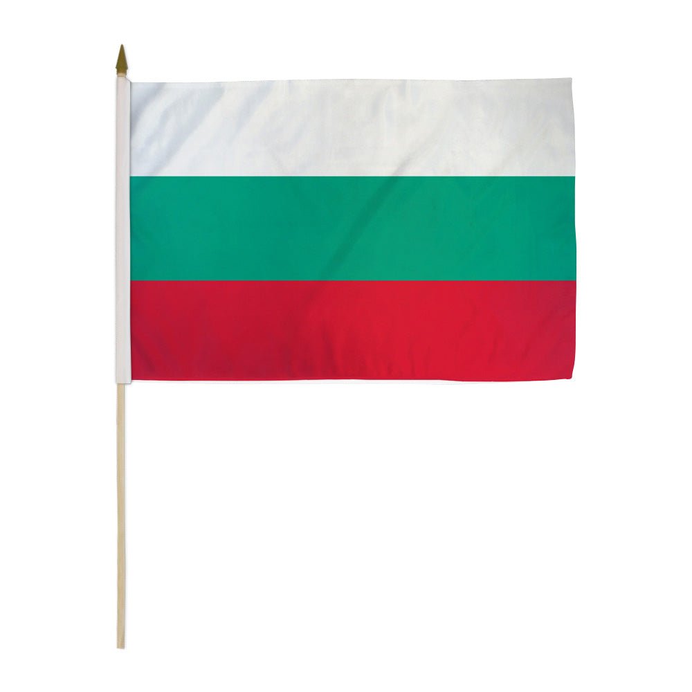 Bulgaria 12x18in Stick Flag - Flags Importer