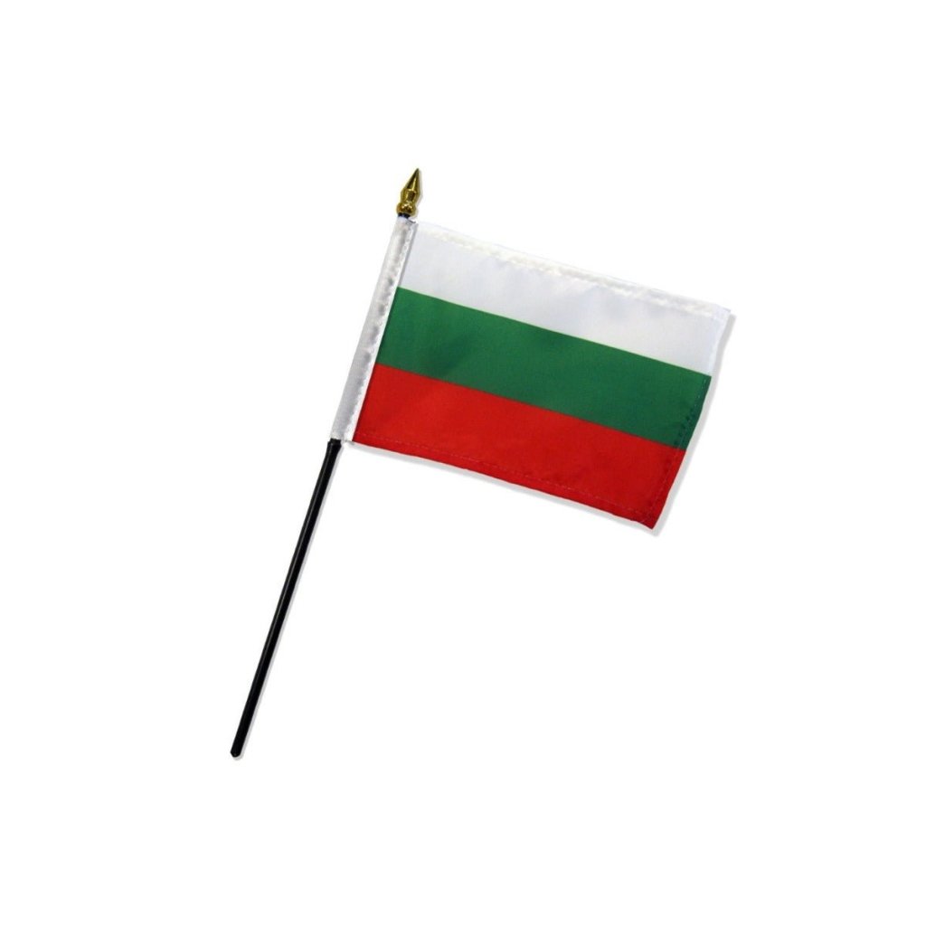 Bulgaria 4x6in Stick Flag - Flags Importer