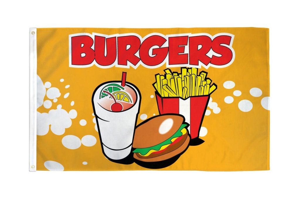 Burgers Flag 3x5ft Poly - Flags Importer