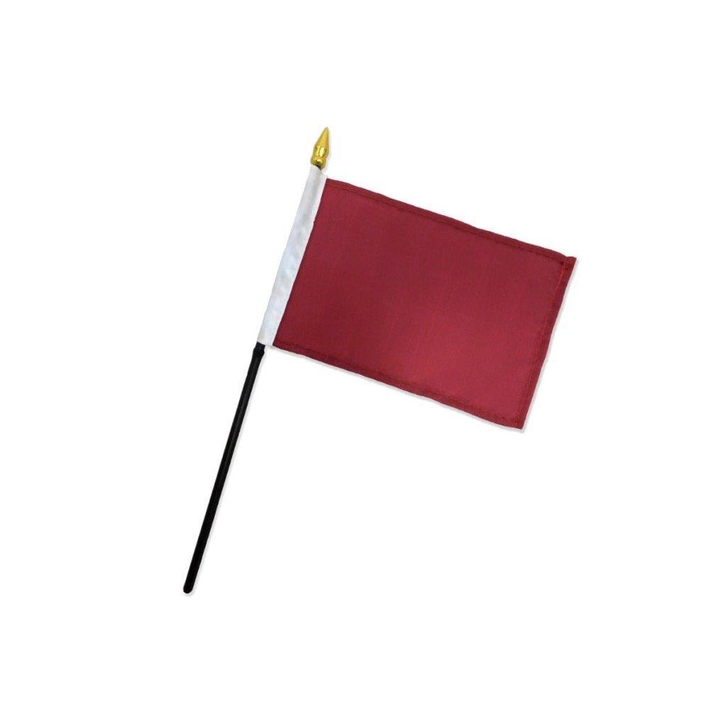 Burgundy Solid Color 4x6in Stick Flag - Flags Importer