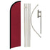 Burgundy Solid Color Windless Banner Flag & Pole Kit - Flags Importer