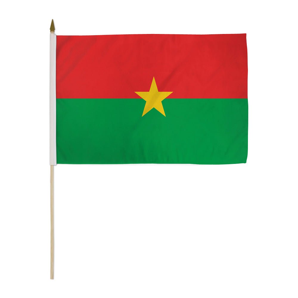 Burkina Faso 12x18in Stick Flag - Flags Importer