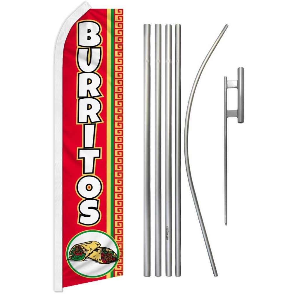 Burritos (Red) Super Flag & Pole Kit - Flags Importer