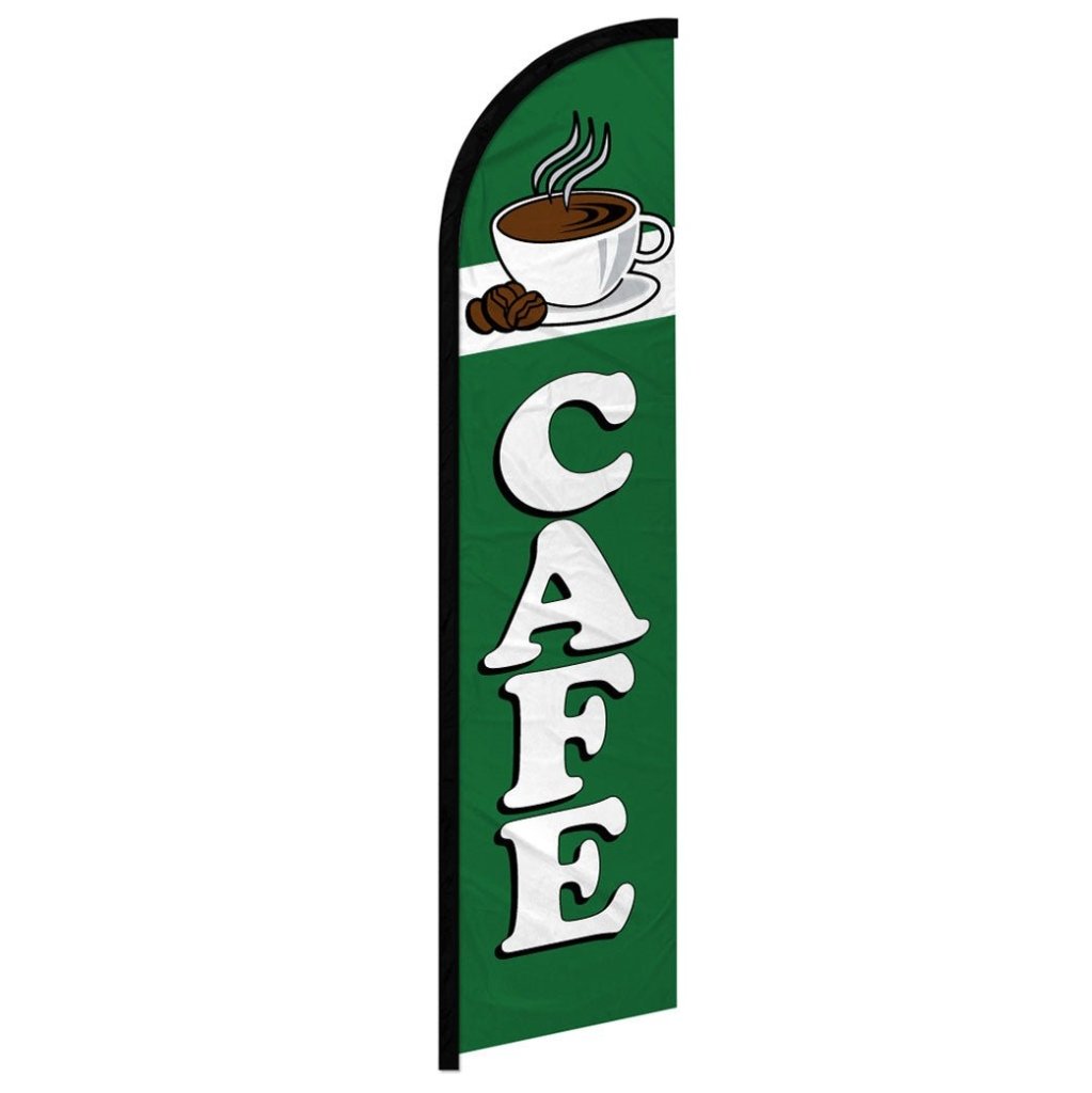 Cafe (Green) Windless Banner Flag - Flags Importer