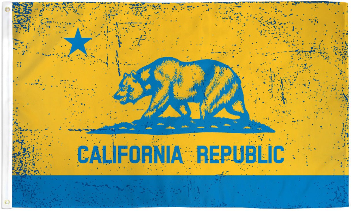 California (Blue & Gold) Flag 3x5ft Poly - Flags Importer