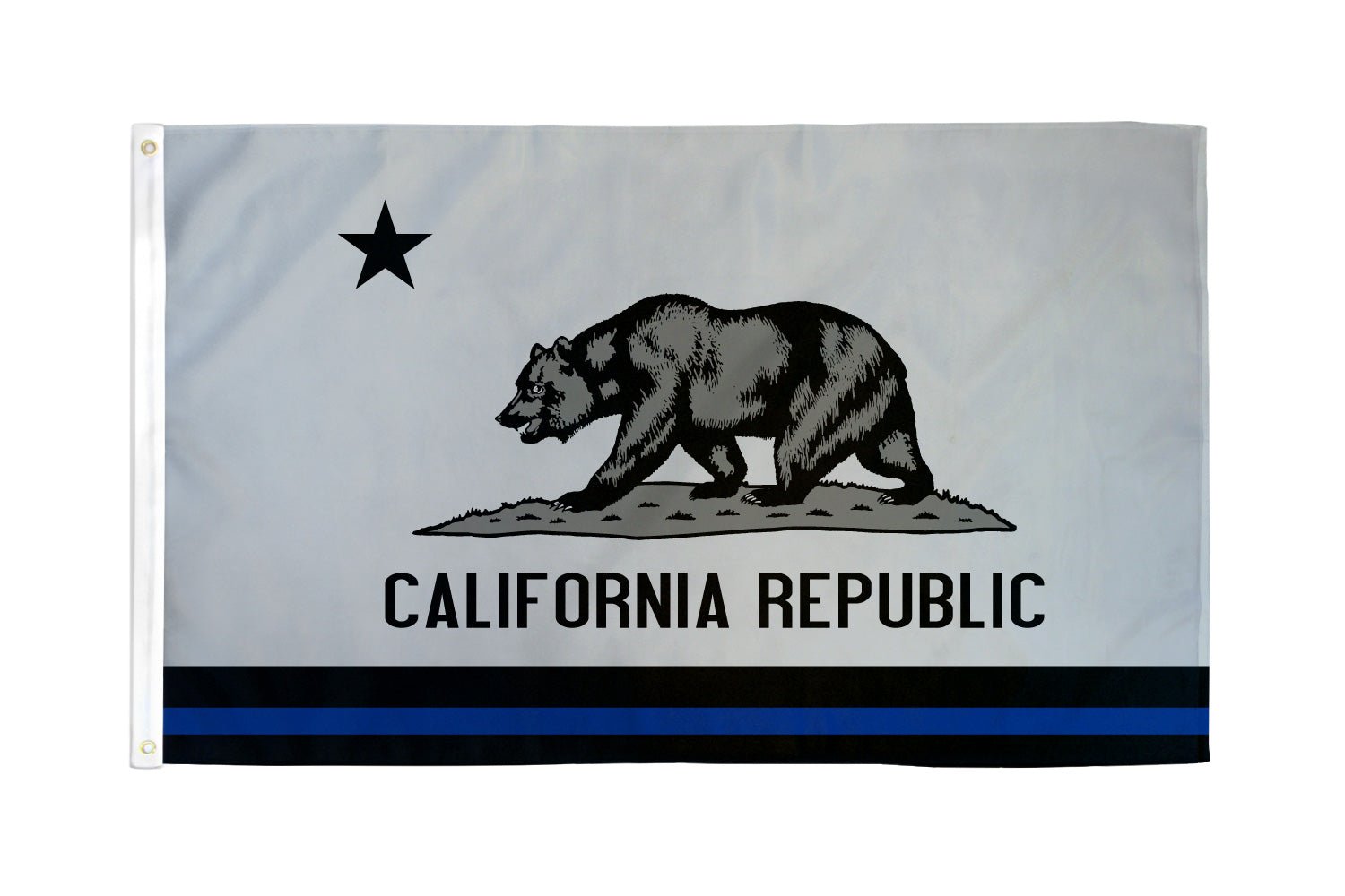 California (Blue Line) Flag 3x5ft Poly - Flags Importer