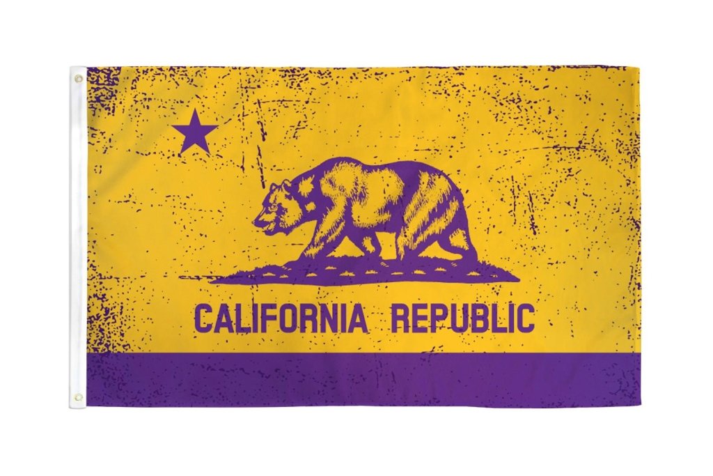 California (Purple & Gold) Flag 3x5ft Poly - Flags Importer