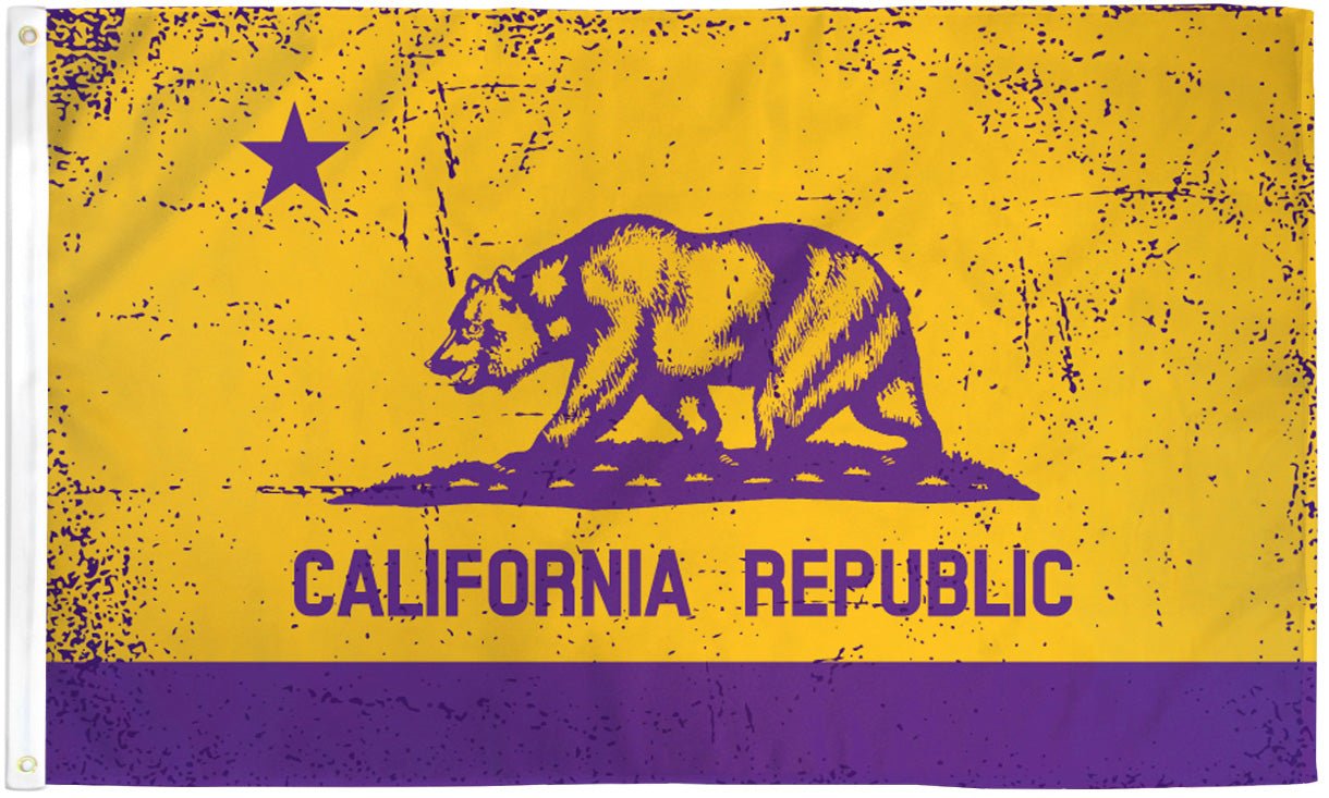 California (Purple & Gold) Flag 3x5ft Poly - Flags Importer