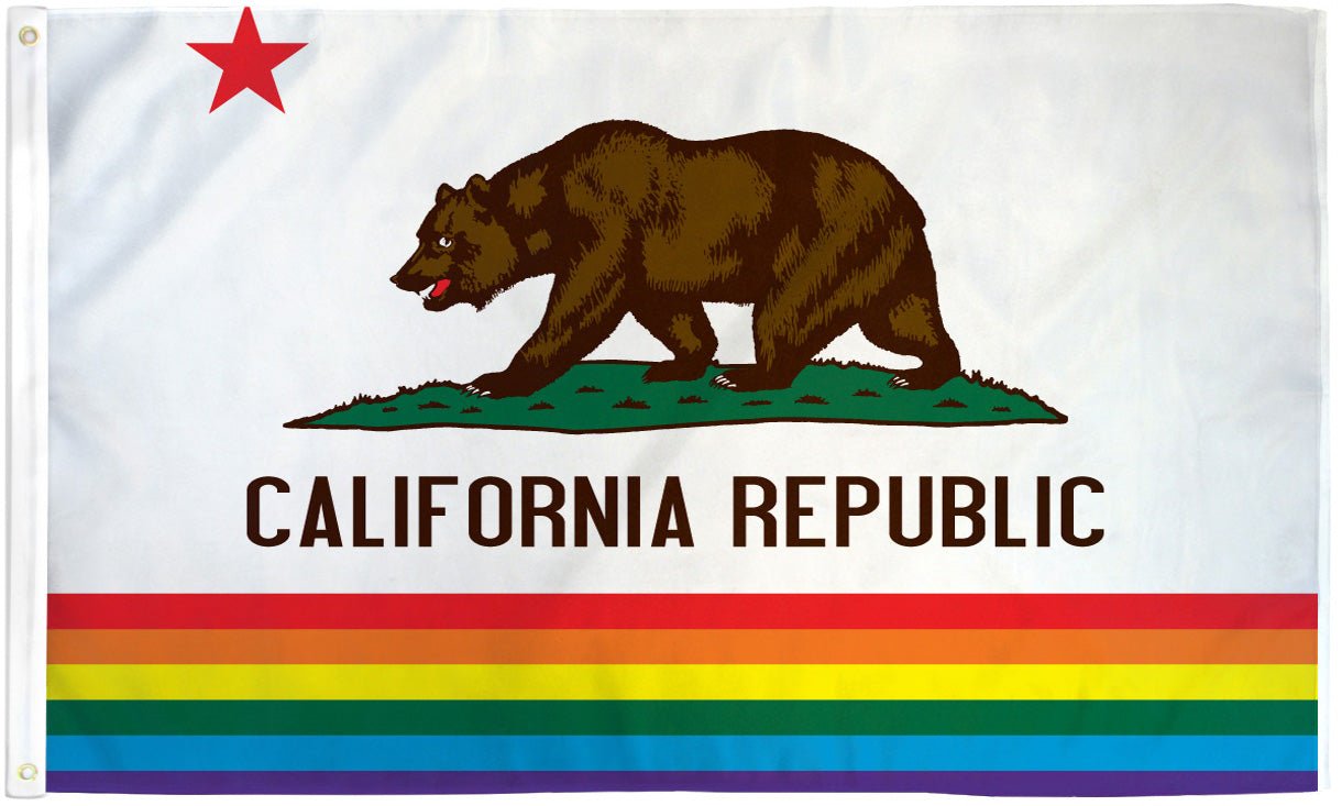 California (Rainbow) Flag 3x5ft Poly - Flags Importer