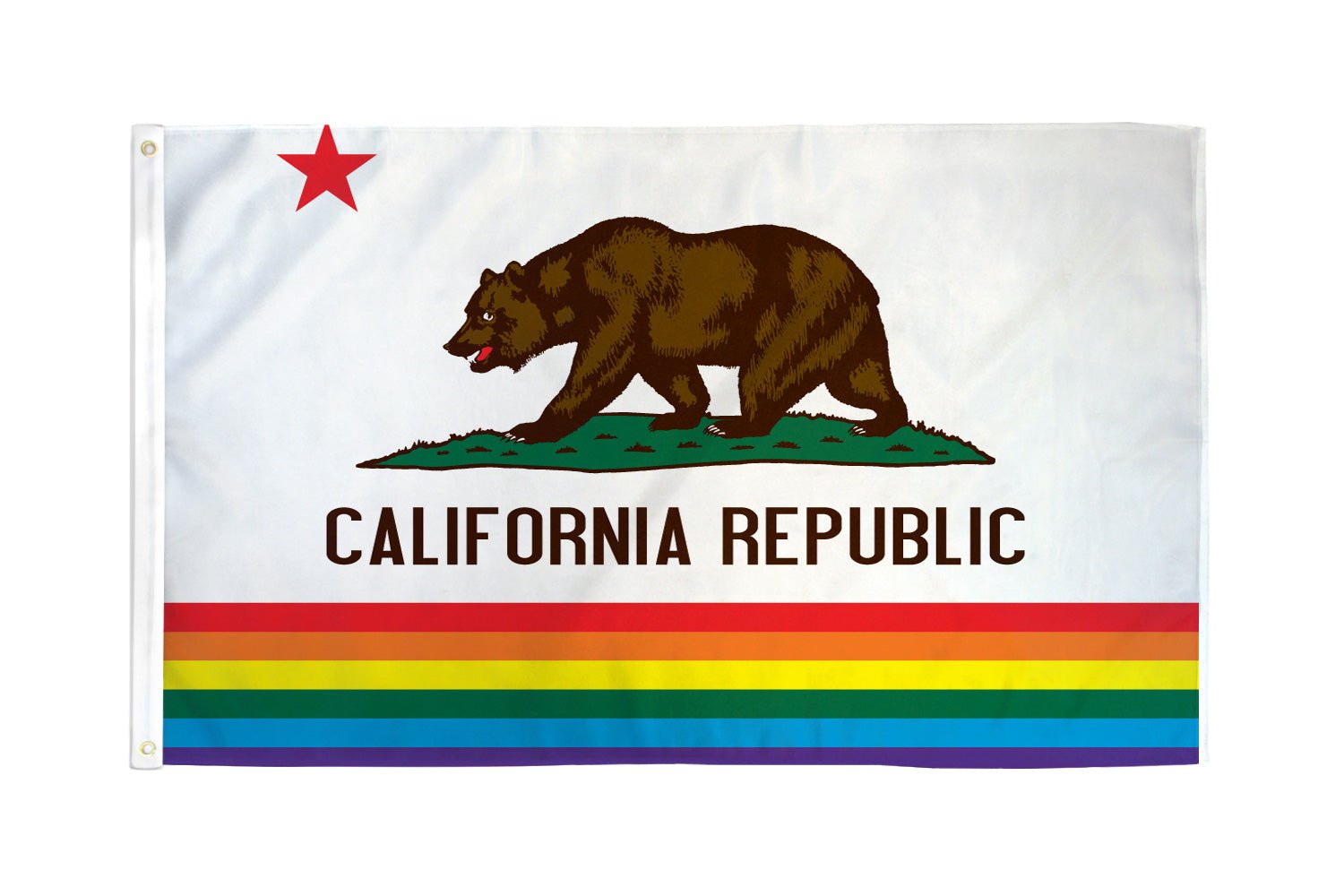 California (Rainbow) Flag 3x5ft Poly - Flags Importer