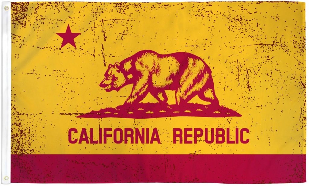 California (Red & Gold) Flag 3x5ft Poly - Flags Importer