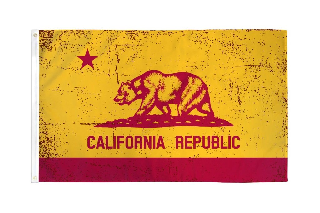 California (Red & Gold) Flag 3x5ft Poly - Flags Importer