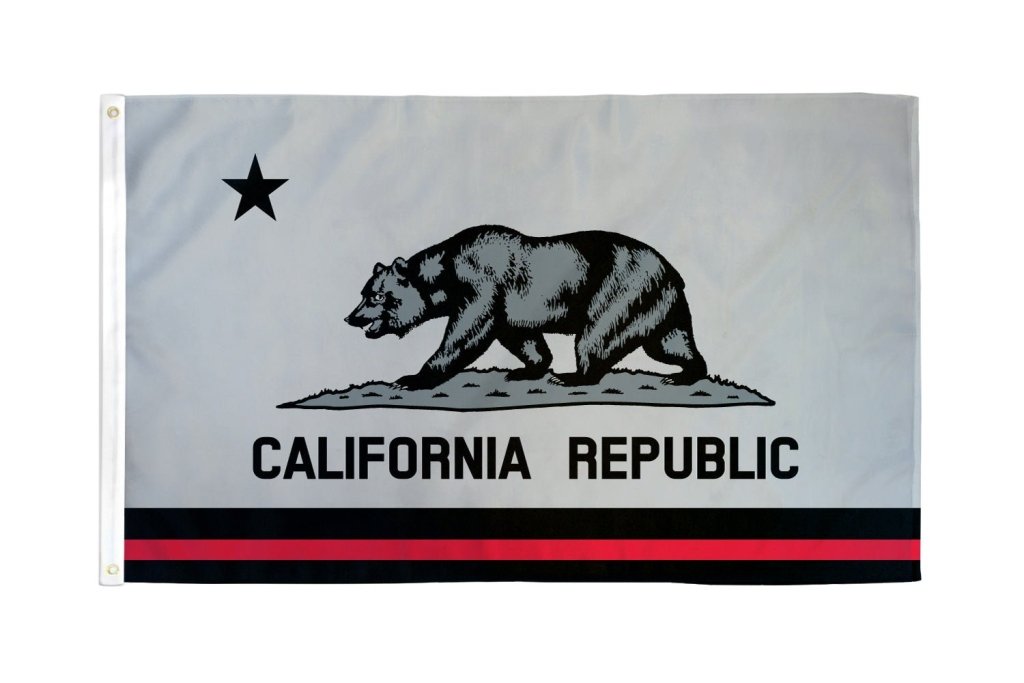 California (Red Line) Flag 3x5ft Poly - Flags Importer