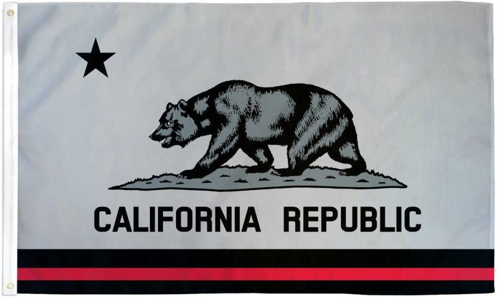 California (Red Line) Flag 3x5ft Poly - Flags Importer