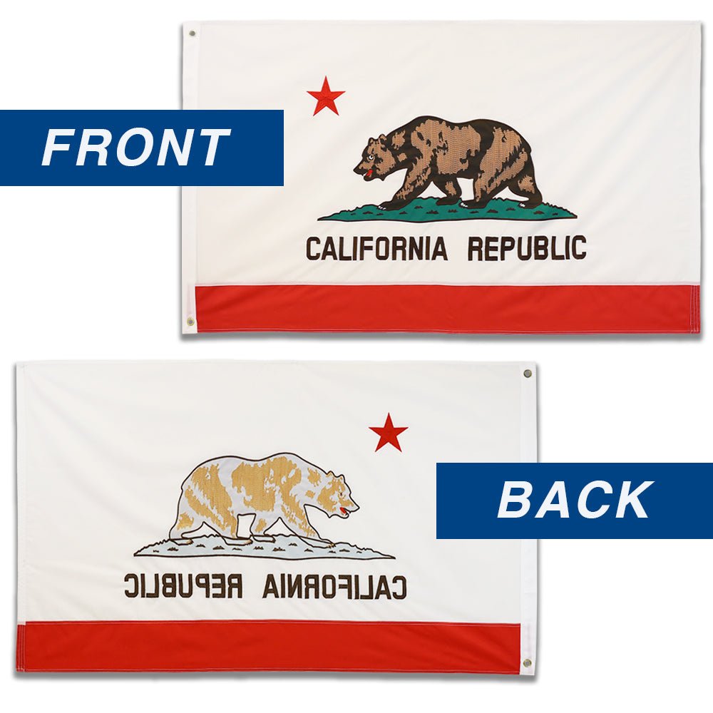 California Single - sided Embroidered Flag 3x5ft - Flags Importer