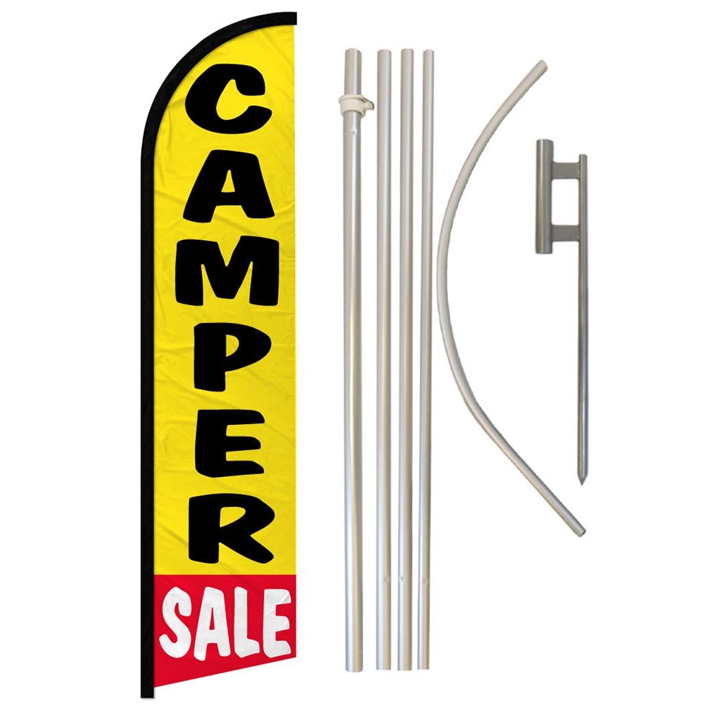 Camper Sale Windless Banner Flag & Pole Kit - Flags Importer