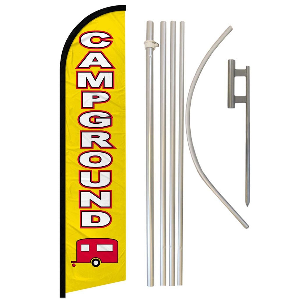 Campground Windless Banner Flag & Pole Kit - Flags Importer