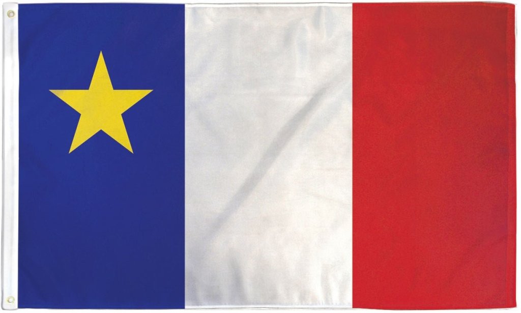 Canada Acadiana Flag 3x5ft Poly - Flags Importer