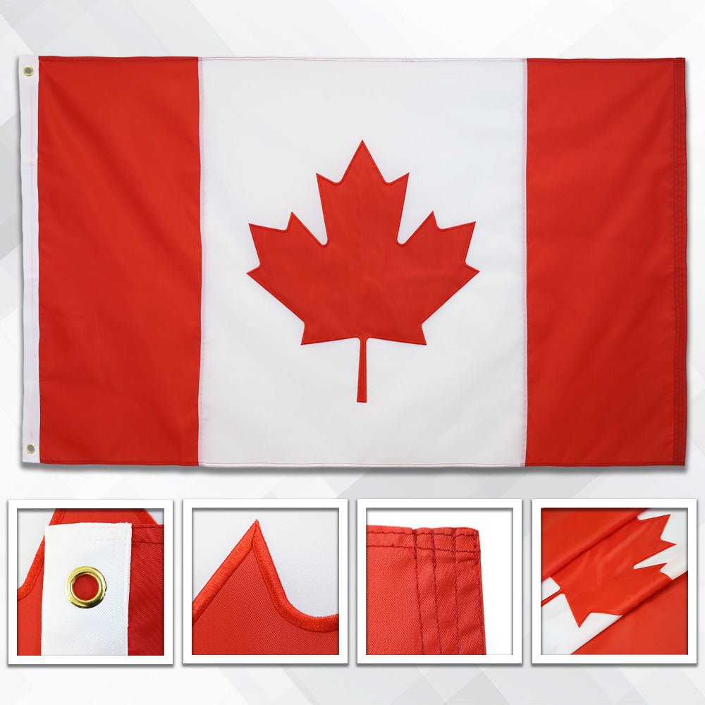 Canada Embroidered Flag 3x5ft - Flags Importer