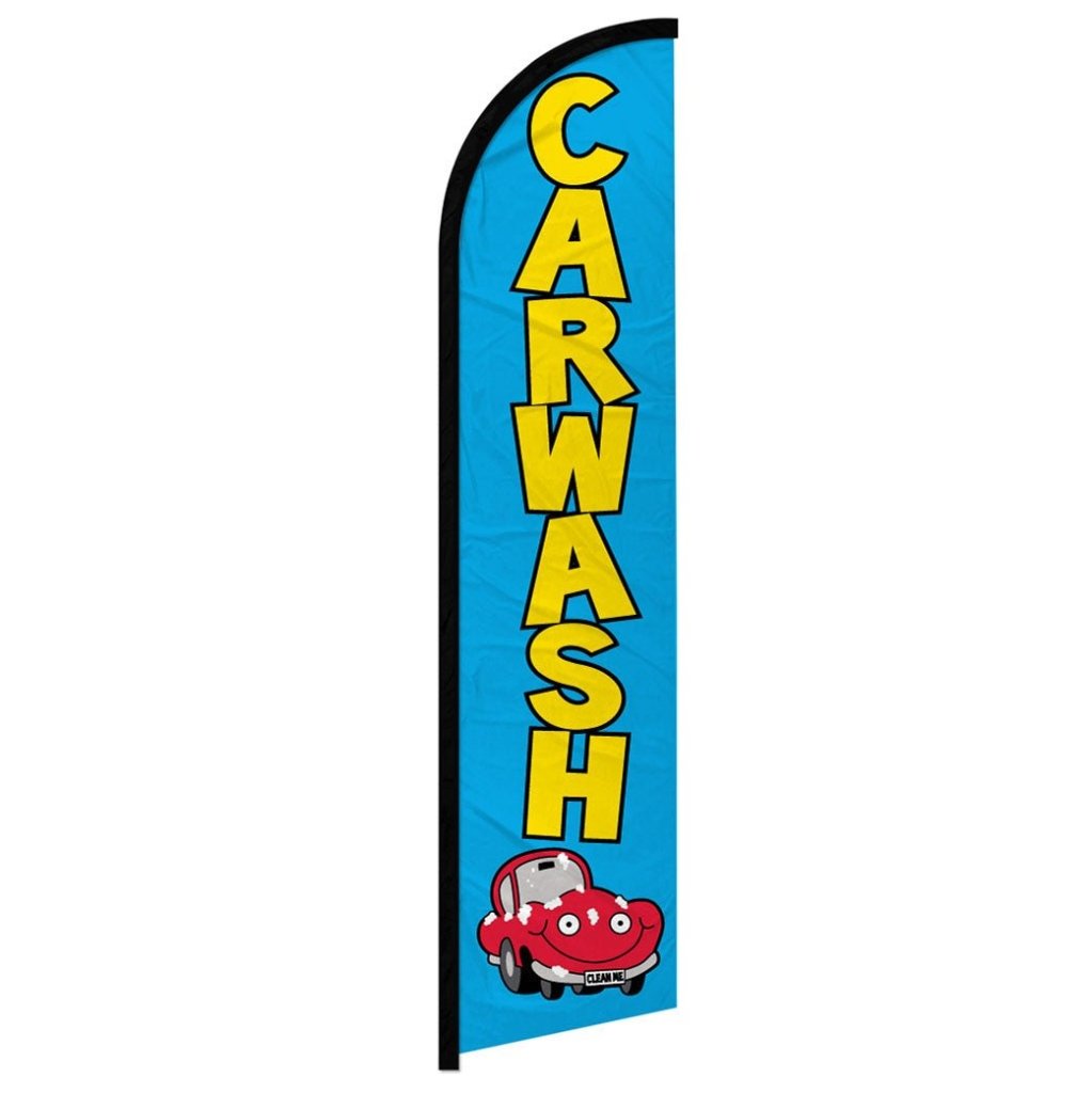 Car Wash (Blue) Windless Banner Flag - Flags Importer