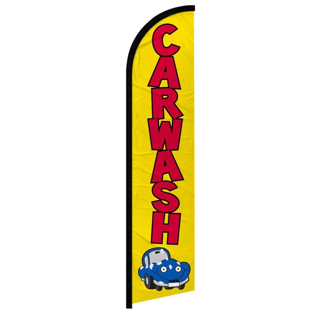 Car Wash (Yellow) Windless Banner Flag - Flags Importer