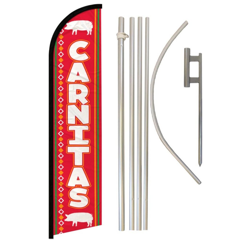 Carnitas Windless Banner Flag & Pole Kit - Flags Importer