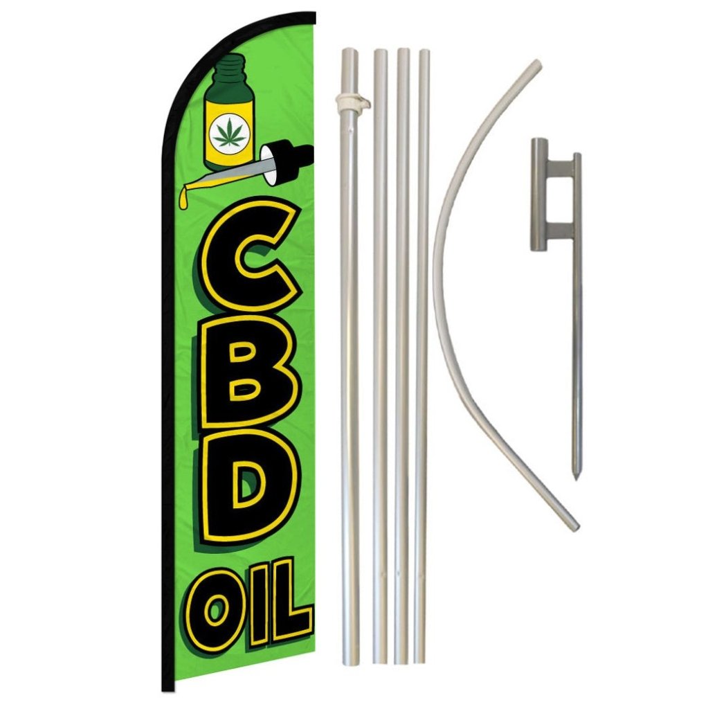 C.B.D. Oil Windless Banner Flag & Pole Kit - Flags Importer