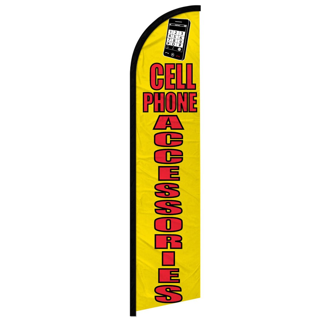 Cell Phone Accessories (Yellow) Windless Banner Flag - Flags Importer