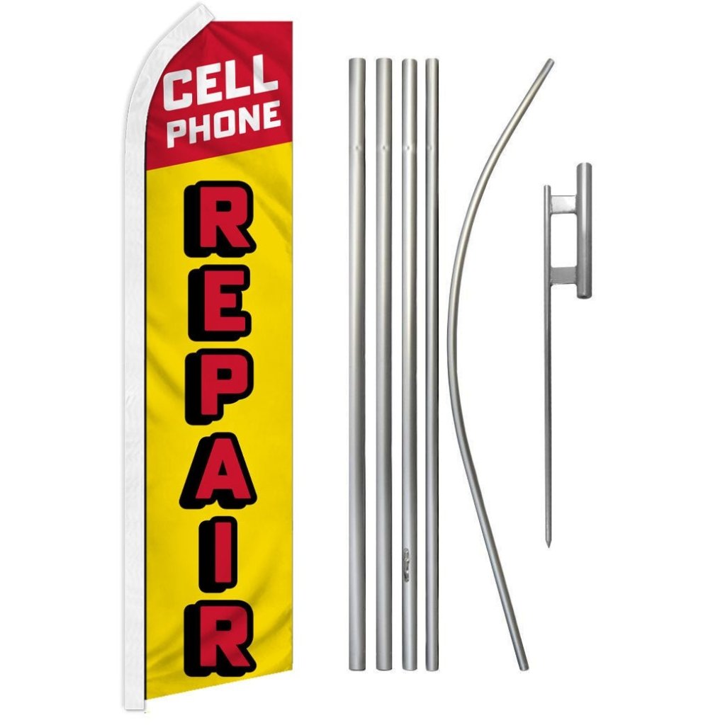 Cell Phone Repair (Letters) Super Flag & Pole Kit - Flags Importer