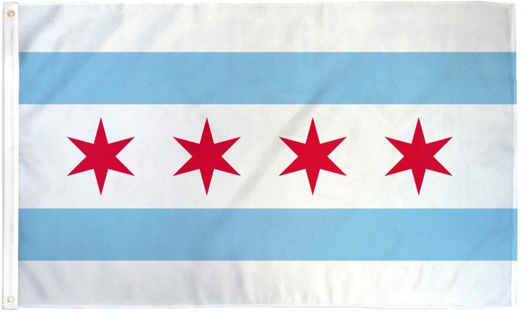 Chicago City Flag 3x5ft Poly - Flags Importer