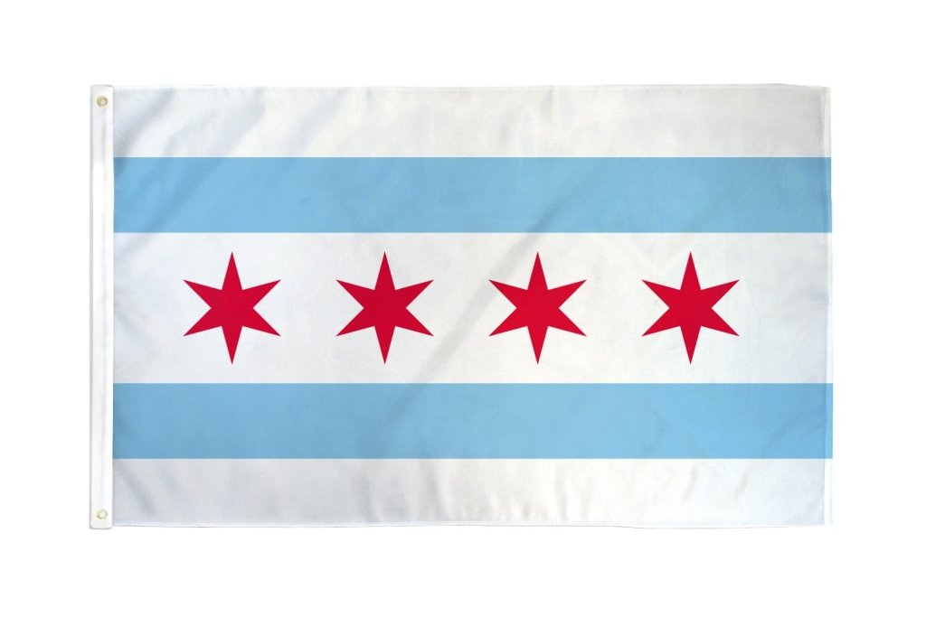 Chicago City Flag 3x5ft Poly - Flags Importer