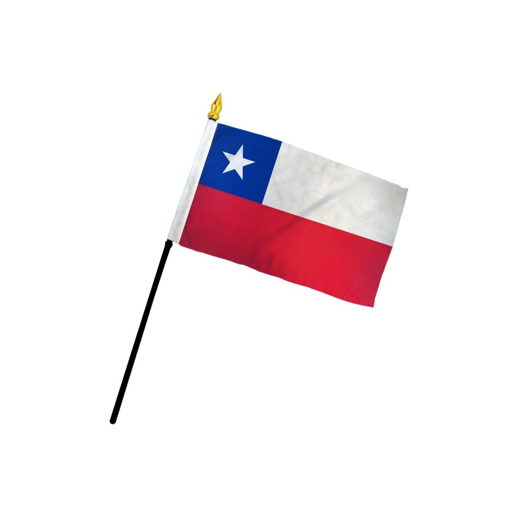 Chile 4x6in Stick Flag - Flags Importer