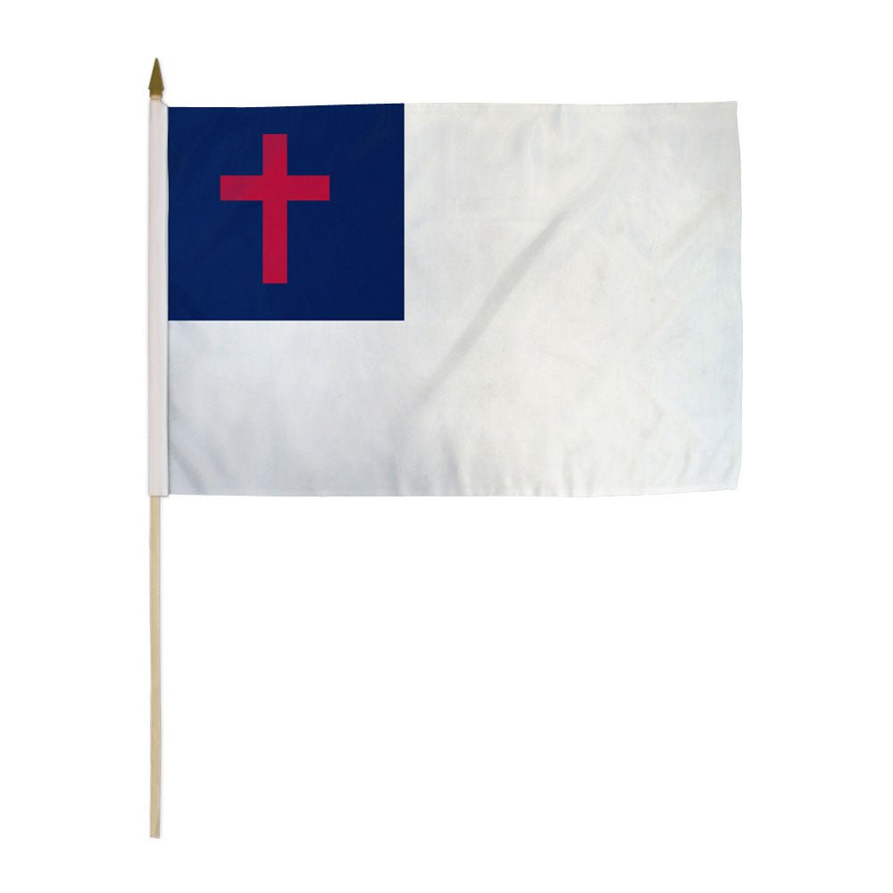 Christian 12x18in Stick Flag - Flags Importer