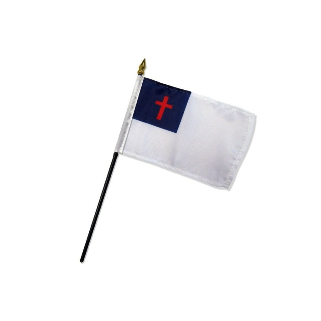 Christian 4x6in Stick Flag - Flags Importer