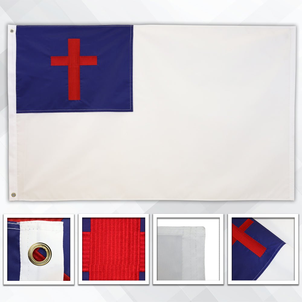 Christian Embroidered Flag 3x5ft - Flags Importer